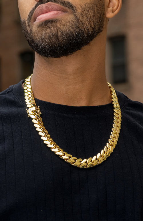 18mm Gold Cuban Link Chain – Heavy Statement | TNL Signature