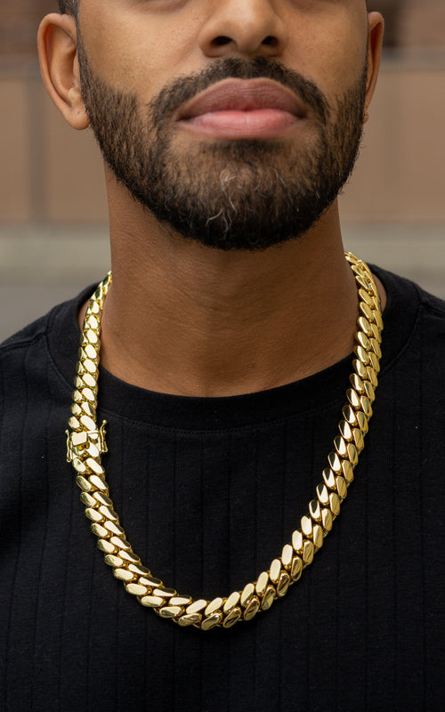 18mm Gold Cuban Link Chain – Heavy Statement | TNL Signature