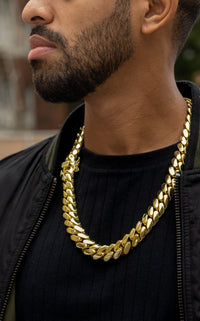 18mm cuban link - gold plated 5x