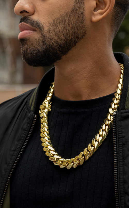 18mm Gold Cuban Link Chain – Heavy Statement | TNL Signature