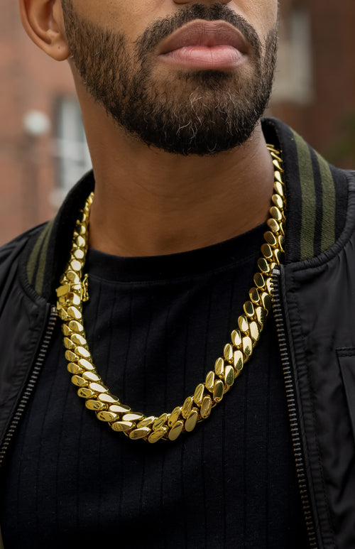 18mm Gold Cuban Link Chain – Heavy Statement | TNL Signature