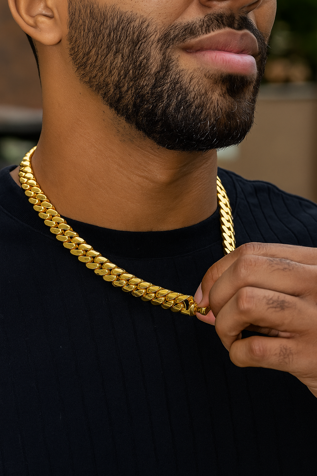 12mm Gold Plated Miami Cuban Link Chain – Bold Hip Hop Necklace for Men & Women