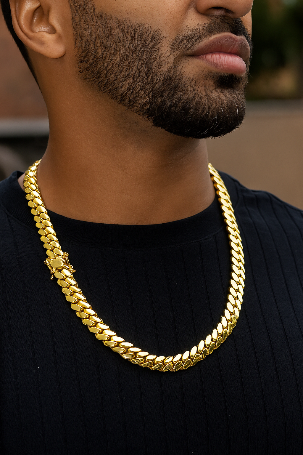 12mm Gold Plated Miami Cuban Link Chain – Bold Hip Hop Necklace for Men & Women