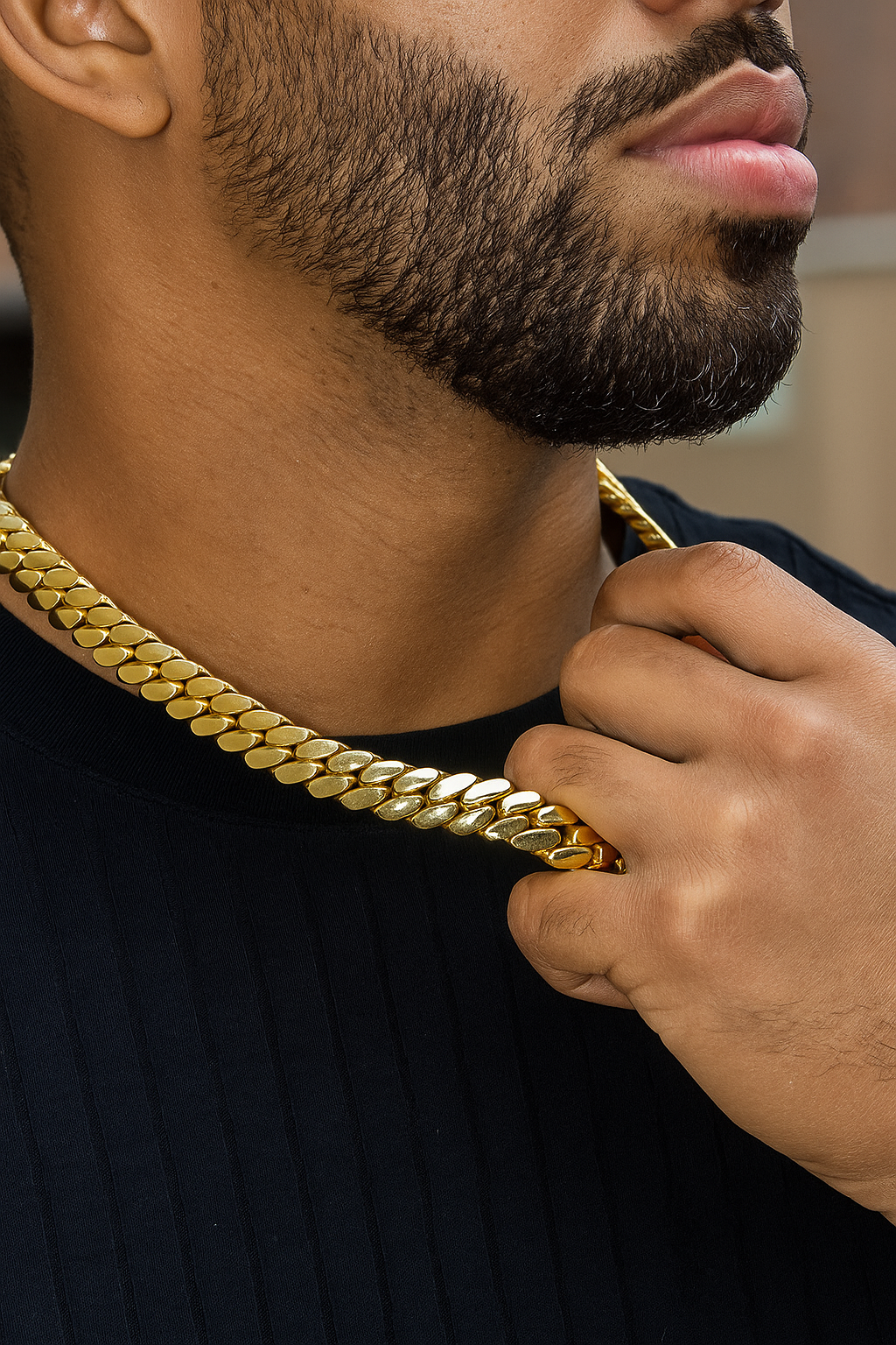 12mm Gold Plated Miami Cuban Link Chain – Bold Hip Hop Necklace for Men & Women
