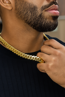 12mm Gold Plated Miami Cuban Link Chain – Bold Hip Hop Necklace for Men & Women
