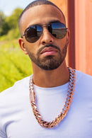 22mm Rose Gold Cuban Link Chain – Icedout Lock -Ultra Heavy Statement | TNL Signature