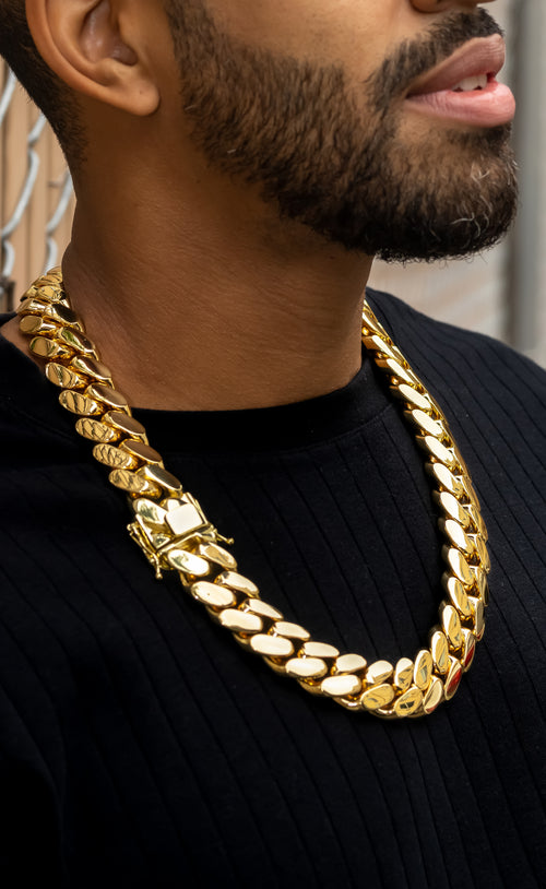 22mm Gold Cuban Link Chain – Ultra Heavy Statement | TNL Signature
