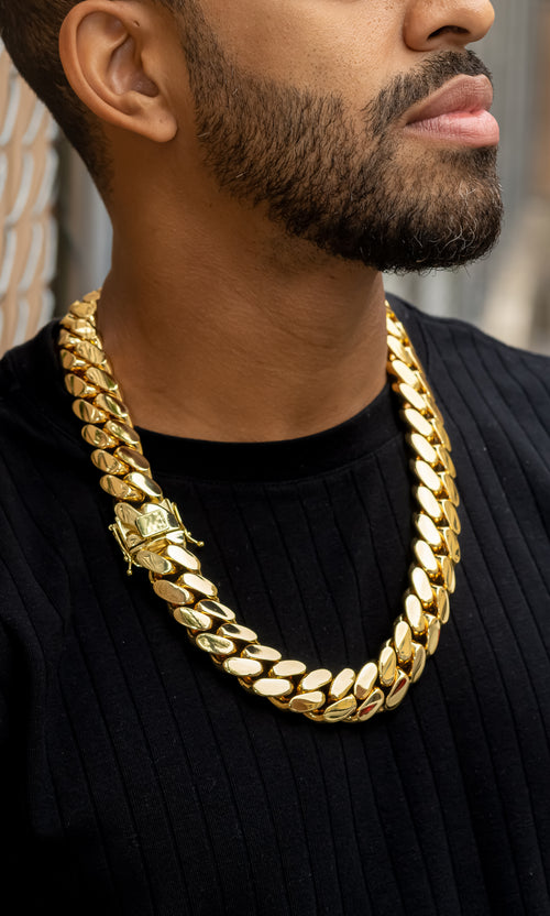 22mm Gold Cuban Link Chain – Ultra Heavy Statement | TNL Signature
