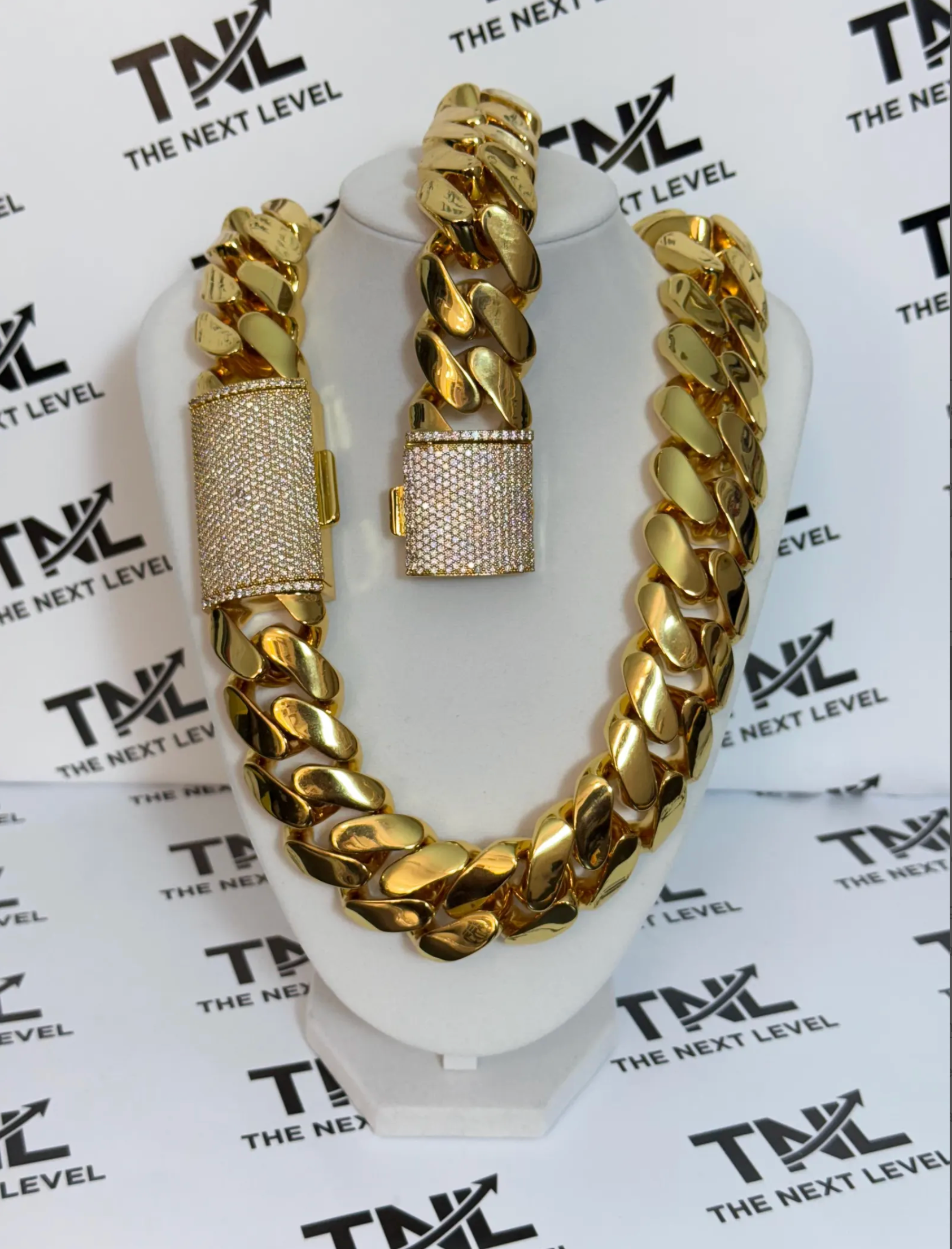 30mm cuban link chain & Bracelet set -Made To Order -> Product Details