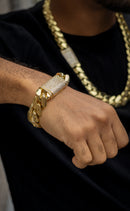 20mm cuban link & bracelet Gold Set