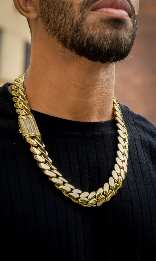 20mm Cuban Link Chain – Iced CZ Clasp | Heavy Statement