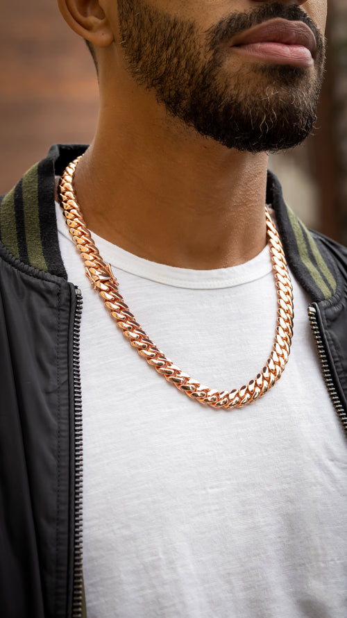 12mm Rose Gold cuban link
