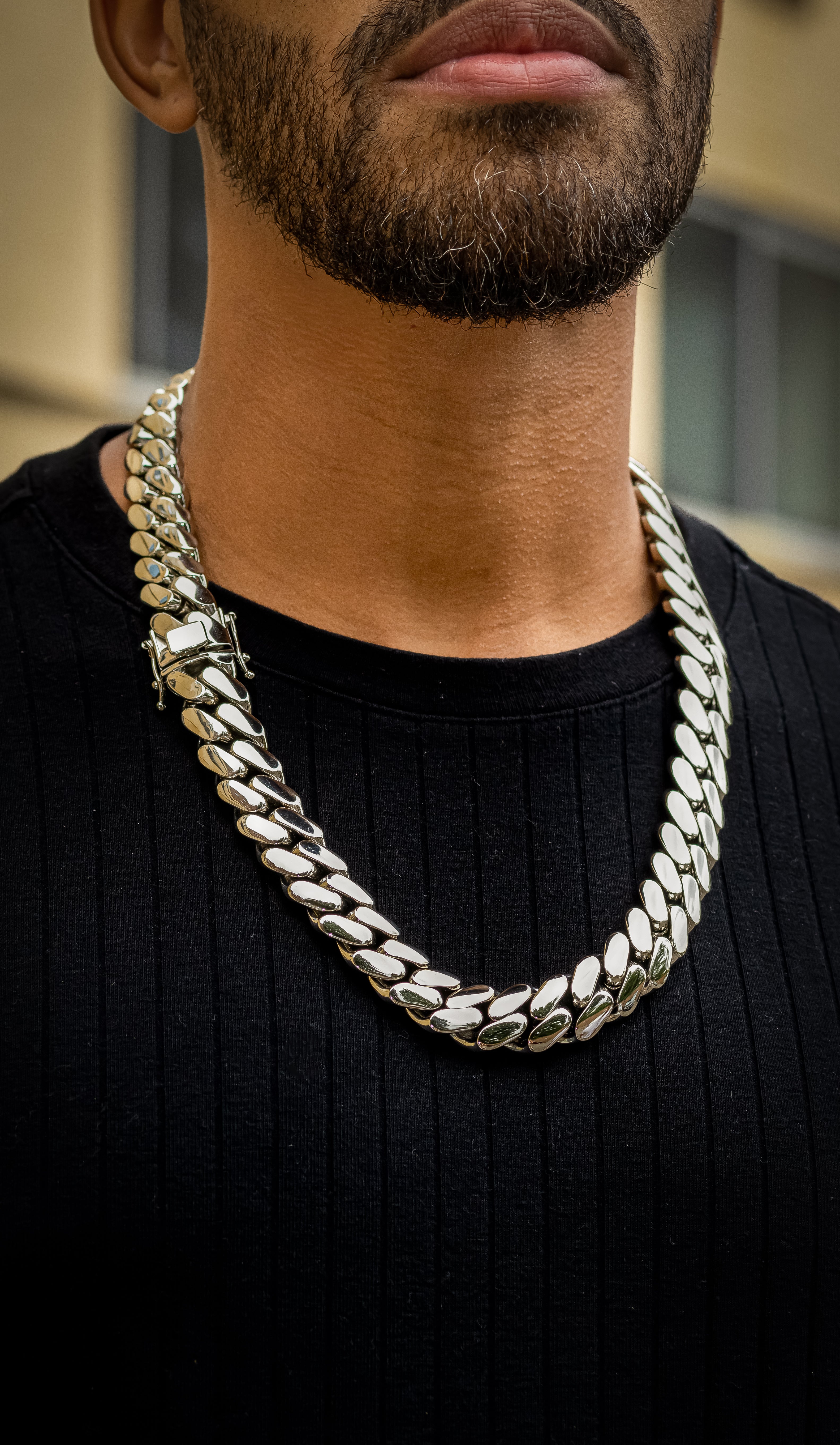 20MM SILVER CUBAN LINK & BRACELET SET