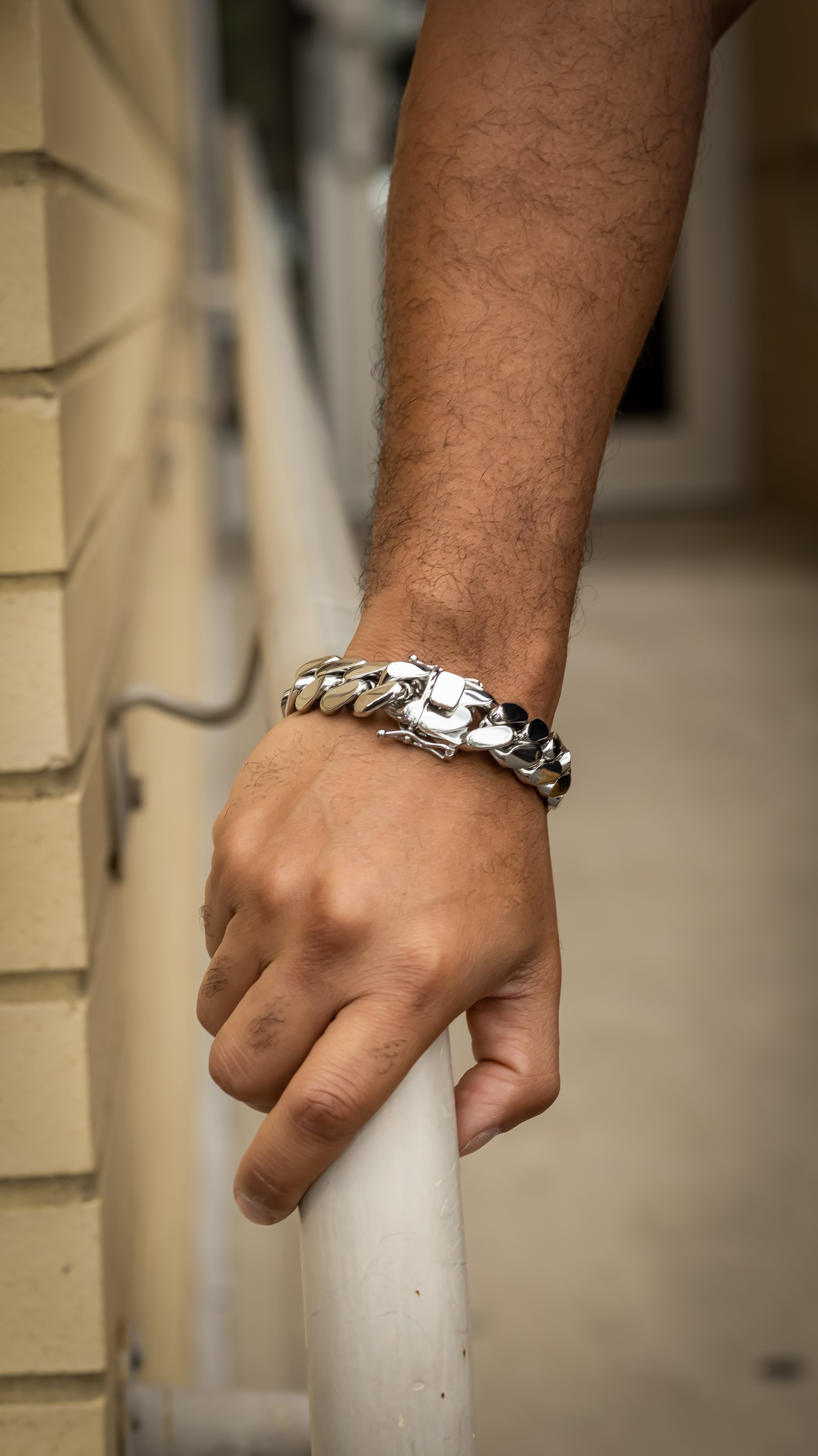 20mm white gold bracelet-miami cuban link bracelet-for men