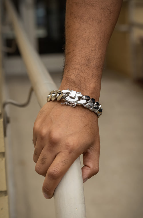 20mm Silver Cuban Link Set – Chain & Bracelet | TNL Signature