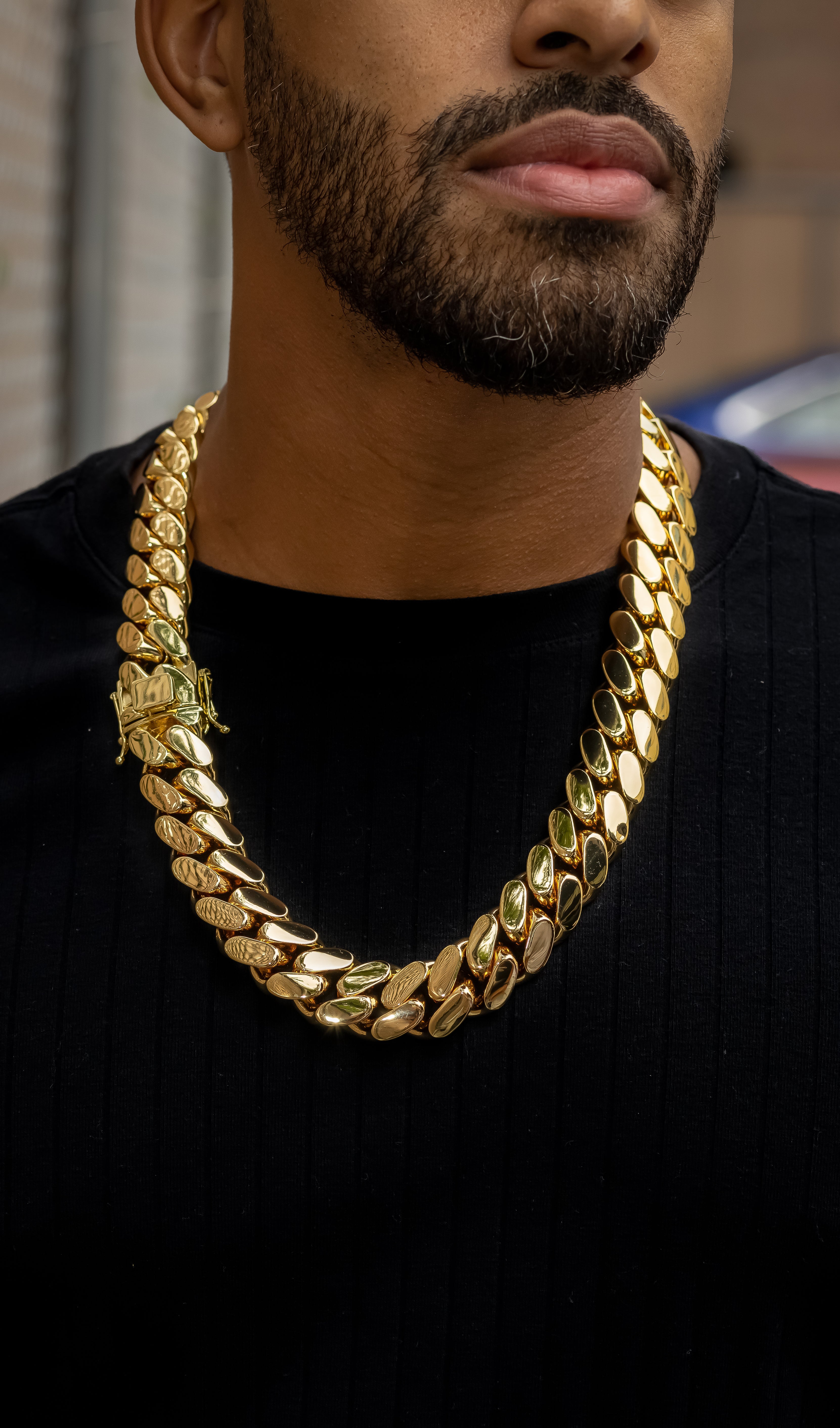 22mm Heavy cuban link - gold plated 5x