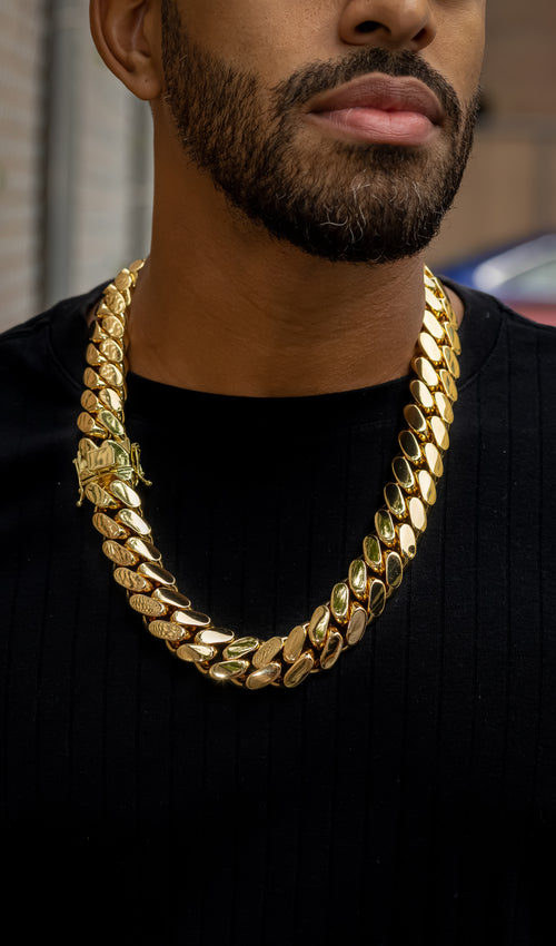 22mm Gold Cuban Link Chain – Ultra Heavy Statement | TNL Signature