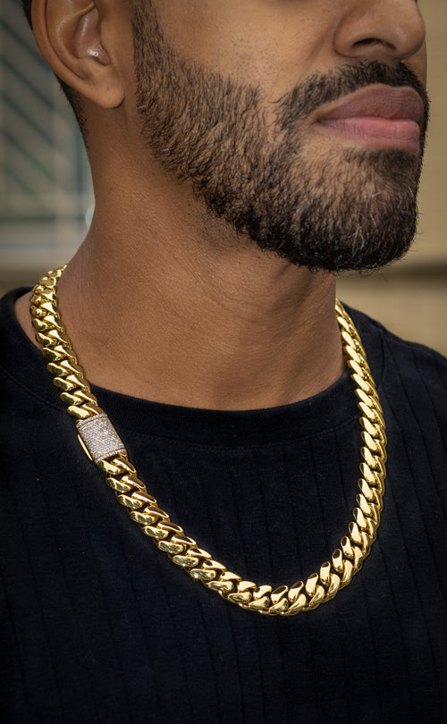 15mm Gold Cuban Link Chain – Heavy Statement | TNL Signature