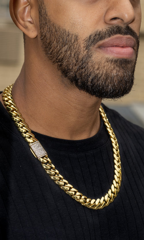 15mm Gold Cuban Link Chain – Heavy Statement | TNL Signature