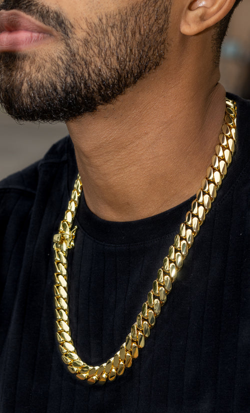 15mm Yellow Gold Cuban Link Chain – Bold Everyday Statement | TNL Signature