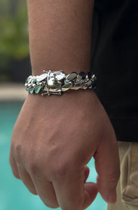 20mm white gold bracelet-miami cuban link bracelet-for men