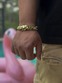 15mm gold Plated cuban link bracelet-gold cuban bracelet-perfect gift