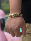 15mm gold Plated cuban link bracelet-gold cuban bracelet-perfect gift