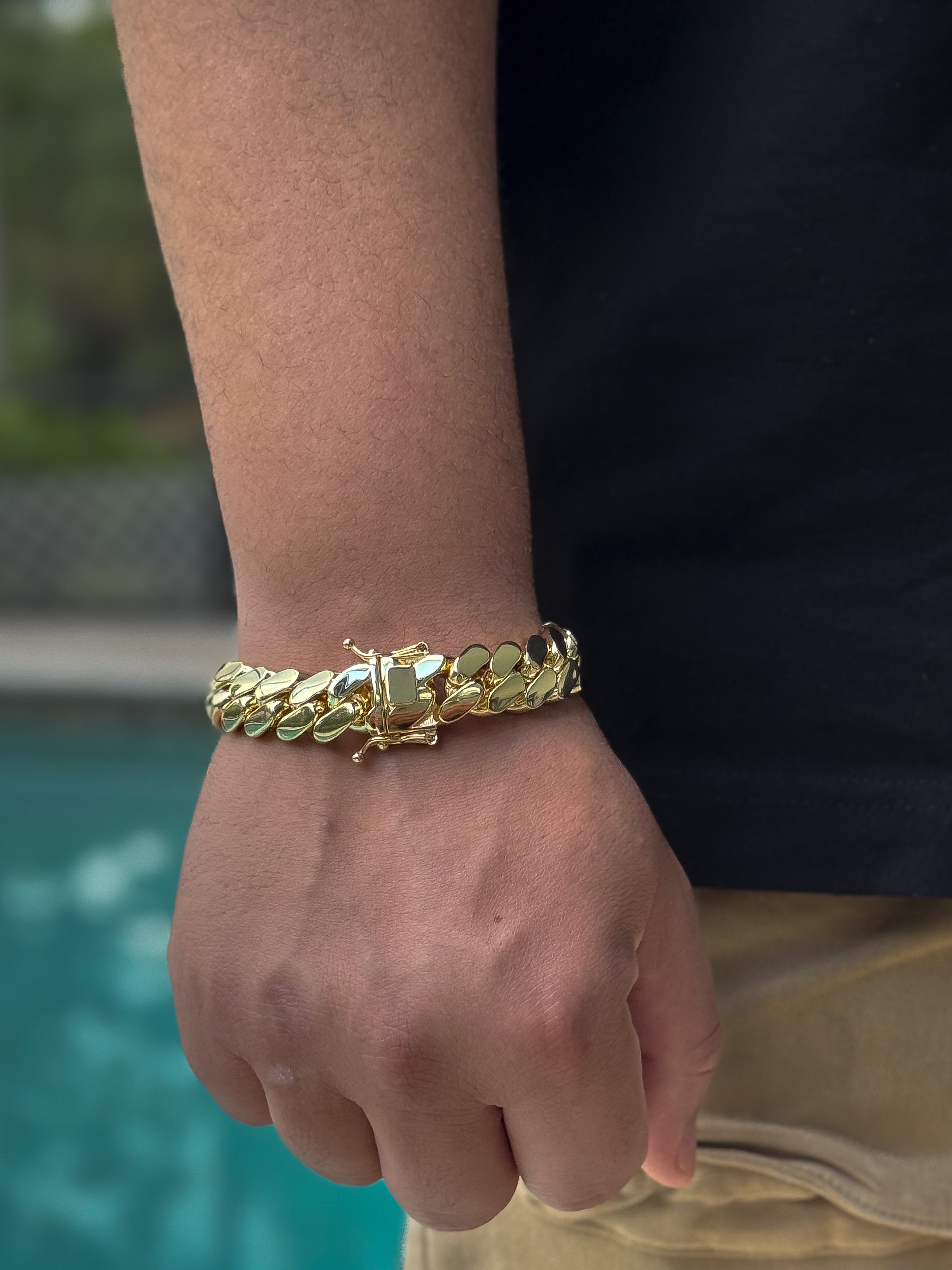 15mm gold Plated cuban link bracelet-gold cuban bracelet-perfect gift