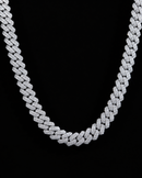 10mm Iced Out Cuban Link Chain | White Gold CZ Necklace