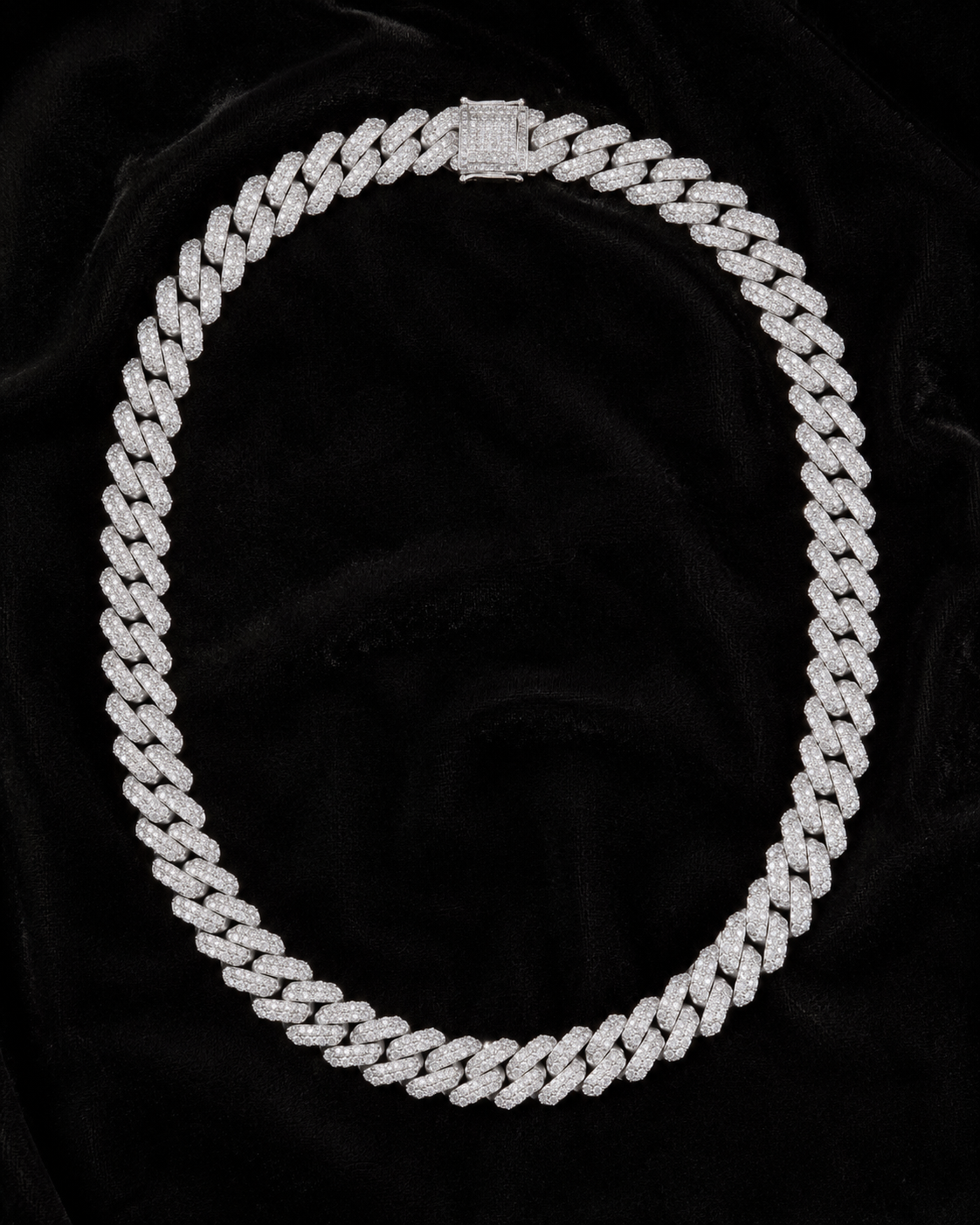 10mm Iced Out Cuban Link Chain | White Gold CZ Necklace