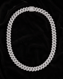 10mm Iced Out Cuban Link Chain | White Gold CZ Necklace