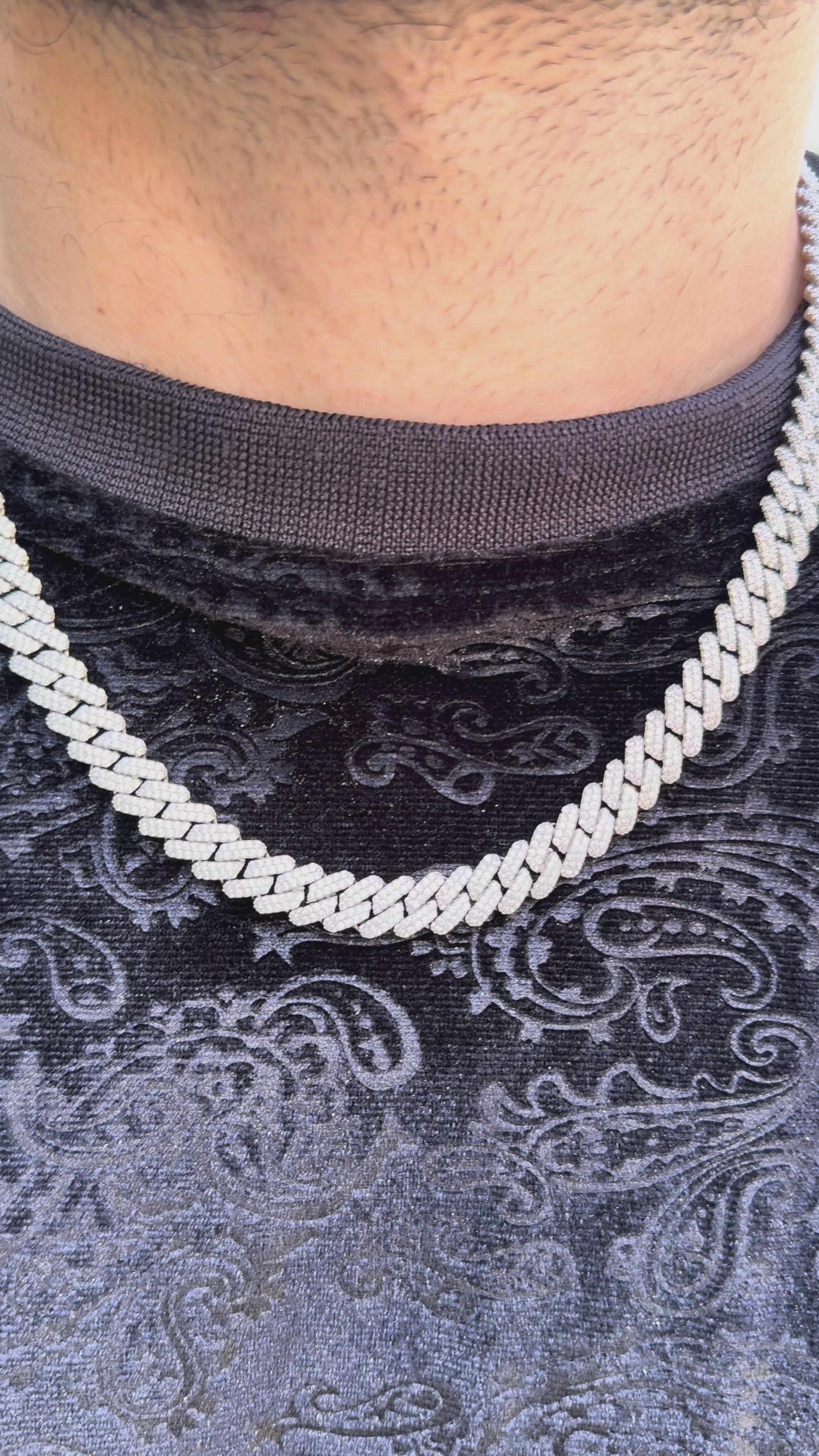 10mm Iced Out Cuban Link Chain | White Gold CZ Necklace