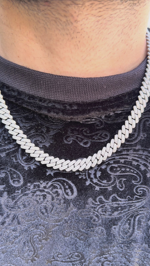 10mm Iced Out Cuban Link Chain | White Gold CZ Necklace
