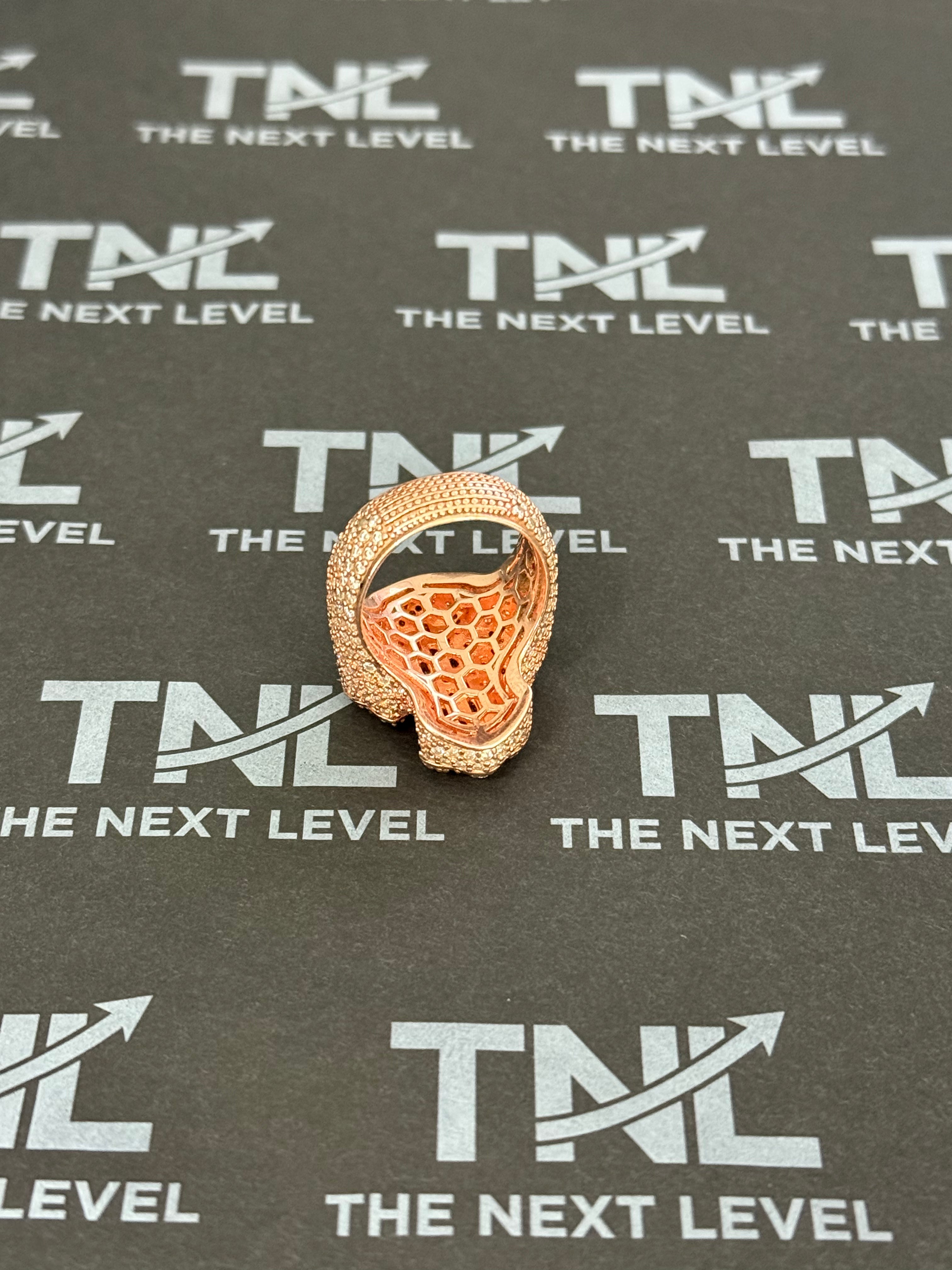 TNL Iced Out Cross Ring ✝️ – Rose Gold Finish Over 925 Sterling Silver | Luxury Statement Ring