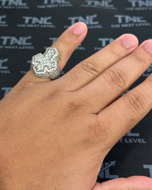 TNL Iced Out Cross Ring ✝️ – White Gold Finish Over 925 Sterling Silver | Luxury Statement Ring